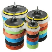 HEVIRGO 7 Pcs 3/5/6/7 Inch Polishing Waxing Buffing Pad Sponge Kit Set for Car Polisher